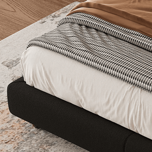 Lysander King Size Upholstered Bed Frame – Black Wooden Structure with Soft Flannelette Finish, Contemporary Modern Bedroom Bed (Mattress Not Included) - Sleek Furniture