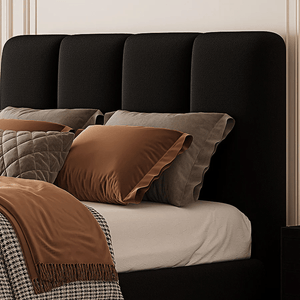 Lysander King Size Upholstered Bed Frame – Black Wooden Structure with Soft Flannelette Finish, Contemporary Modern Bedroom Bed (Mattress Not Included) - Sleek Furniture