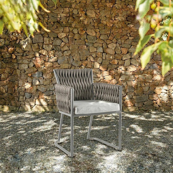 Macleod Garden Dining Table Set Grey Rattan Outdoor Round Dining Table and Chairs Patio Bistro Furniture Set Weather Resistant Garden Seating - Sleek Furniture