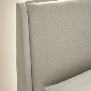 Maddock Beige Fabric Ottoman Storage Double Bed Frame with Lift-Up Storage & Padded Headboard - Sleek Furniture