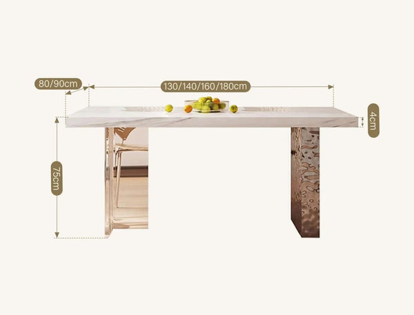 Madison White Sintered Stone Dining Table with Acrylic Base – Modern Luxury Dining Table Centrepiece - Sleek Furniture