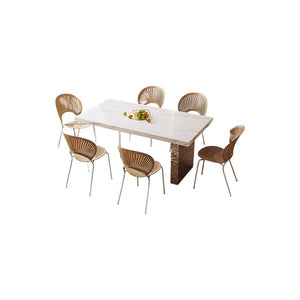 Madison White Sintered Stone Dining Table with Acrylic Base – Modern Luxury Dining Table Centrepiece - Sleek Furniture