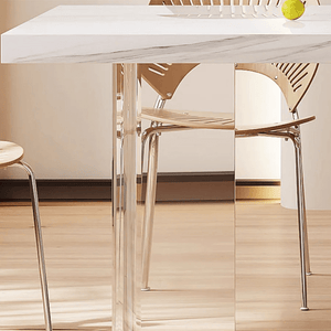 Madison White Sintered Stone Dining Table with Acrylic Base – Modern Luxury Dining Table Centrepiece - Sleek Furniture