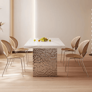 Madison White Sintered Stone Dining Table with Acrylic Base – Modern Luxury Dining Table Centrepiece - Sleek Furniture