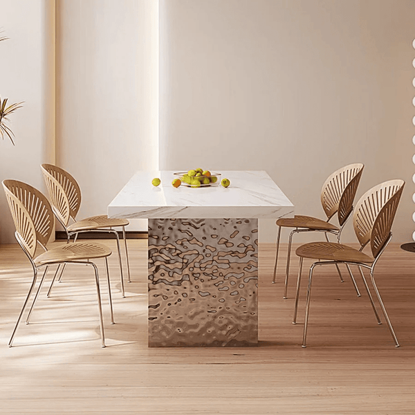 Madison White Sintered Stone Dining Table with Acrylic Base – Modern Luxury Dining Table Centrepiece - Sleek Furniture