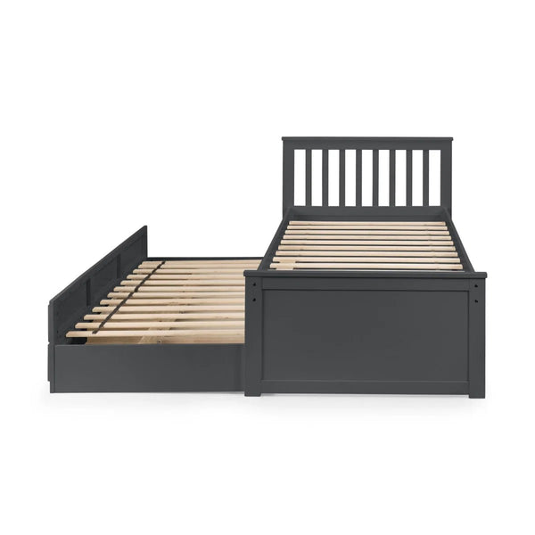 Maisie Single Captain's Bed with Pull-Out Guest Bed & Storage Drawers – White Lacquer - Sleek Furniture
