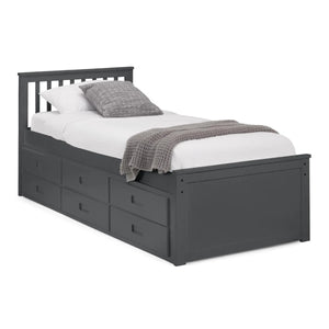 Maisie Single Captain's Bed with Pull-Out Guest Bed & Storage Drawers – White Lacquer - Sleek Furniture