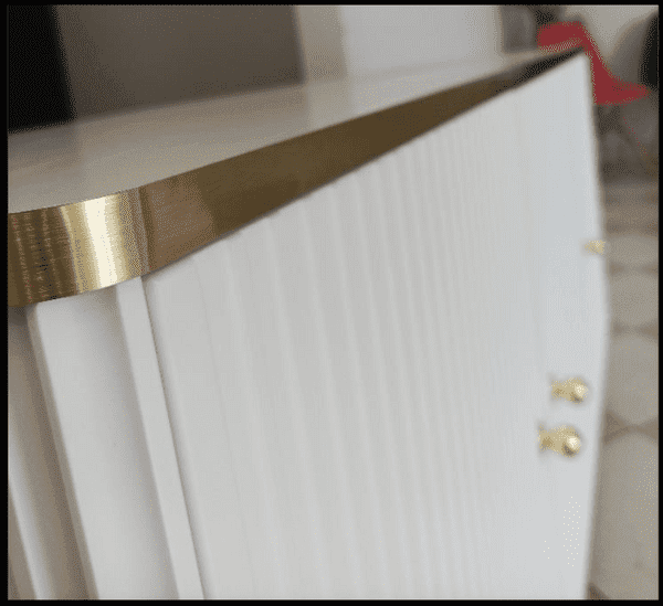 Maison White & Gold 4-Door Wide Sideboard – Elegant Storage Cabinet with Gold Accents, 182cm Wide - My Store