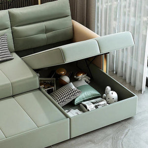 Malhotra L Shape Sofa Bed, Corner Sofa Bed with Pull-Out Sleeping Function, Leathaire Upholstered Modular Lounge Bed Sofa for Living Room – Available in Multiple Sizes & Colours - Sleek Furniture