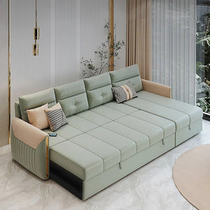 Malhotra L Shape Sofa Bed, Corner Sofa Bed with Pull-Out Sleeping Function, Leathaire Upholstered Modular Lounge Bed Sofa for Living Room – Available in Multiple Sizes & Colours - Sleek Furniture