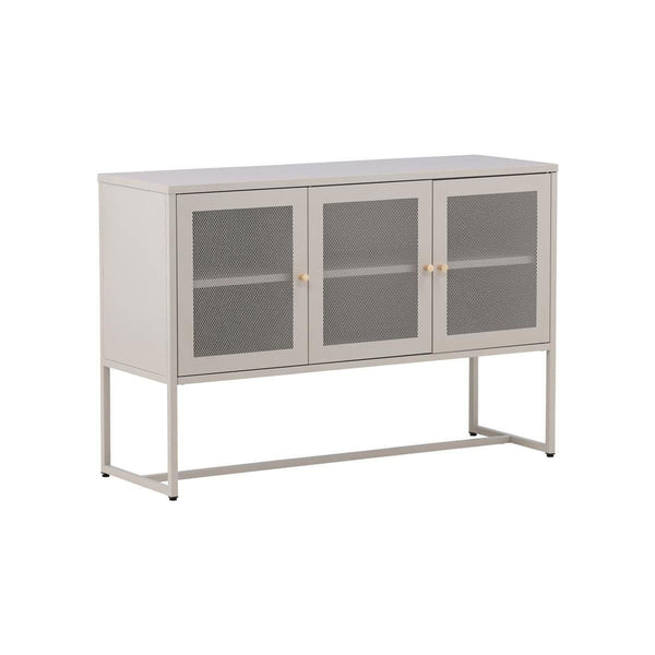 Malla Industrial Cabinet with Mesh Doors | Beige Modern Storage Furniture