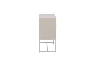 Malla Industrial Cabinet with Mesh Doors | Beige Modern Storage Furniture