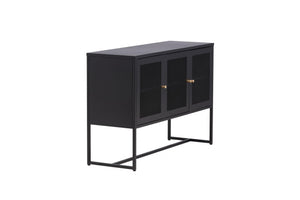 Malla Industrial Cabinet with Mesh Doors | Black Modern Storage Furniture