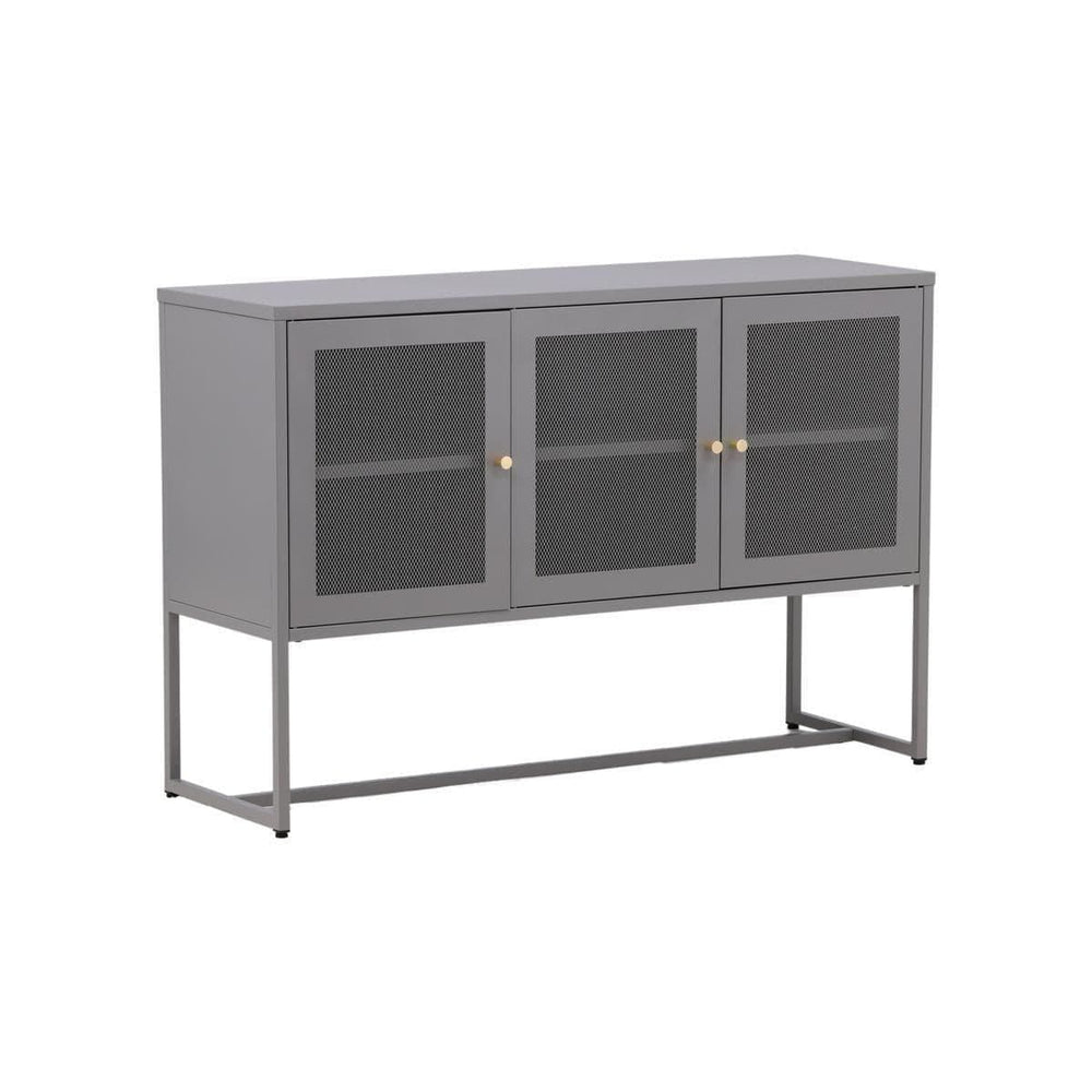 Malla Industrial Cabinet with Mesh Doors | Light Grey Modern Storage Furniture
