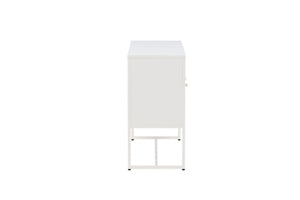 Malla Industrial Cabinet with Mesh Doors | White Modern Storage Furniture