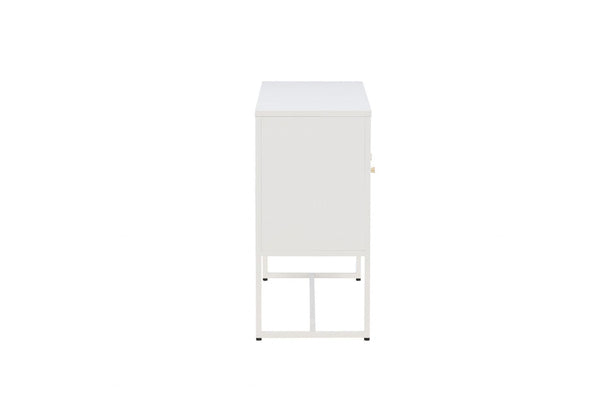 Malla Industrial Cabinet with Mesh Doors | White Modern Storage Furniture