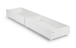 Manhattan Underbed Storage Drawers Set of 2 – White High Gloss Rolling Bedroom Storage for Manhattan Bookcase Bed - Sleek Furniture