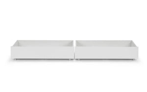 Manhattan Underbed Storage Drawers Set of 2 – White High Gloss Rolling Bedroom Storage for Manhattan Bookcase Bed - Sleek Furniture