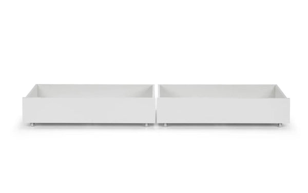 Manhattan Underbed Storage Drawers Set of 2 – White High Gloss Rolling Bedroom Storage for Manhattan Bookcase Bed - Sleek Furniture