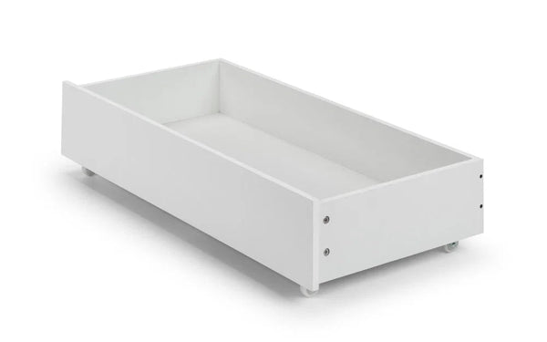 Manhattan Underbed Storage Drawers Set of 2 – White High Gloss Rolling Bedroom Storage for Manhattan Bookcase Bed - Sleek Furniture