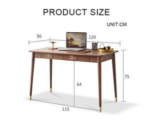 Mare Rosewood Office Desk with Metal Frame – Modern Computer Workstation Writing Table for Home Office & Study - Sleek Furniture