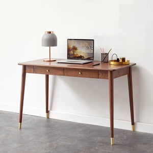 Mare Rosewood Office Desk with Metal Frame – Modern Computer Workstation Writing Table for Home Office & Study - Sleek Furniture