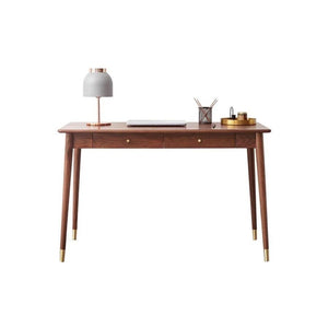 Mare Rosewood Office Desk with Metal Frame – Modern Computer Workstation Writing Table for Home Office & Study - Sleek Furniture