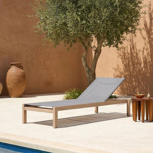Marina Reclining Outdoor Sun Lounger Daybed, Adjustable Garden Sun Lounger with Waterproof Cushion, Rattan/Teak/Aluminium Patio Day Bed Single for Garden, Poolside & Terrace - Sleek Furniture