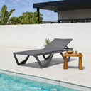 Marlin Sun Lounger Outdoor Daybed, Aluminium Garden Lounger with Mesh Fabric, Modern Patio Sunbed Chair, No Assembly, Poolside Reclining Lounger - Sleek Furniture