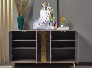 Massa Modern Sideboard Cabinet – MDF & Metal Storage Unit with Multi - Colour Finish (Grey, Blue, White) – Contemporary Storage Cabinet for Living Room, Dining Room & Hallway - Sleek Furniture