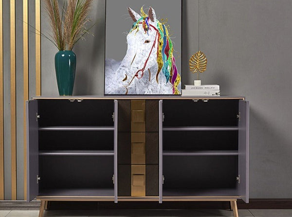 Massa Modern Sideboard Cabinet – MDF & Metal Storage Unit with Multi - Colour Finish (Grey, Blue, White) – Contemporary Storage Cabinet for Living Room, Dining Room & Hallway - Sleek Furniture