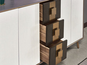 Massa Modern Sideboard Cabinet – MDF & Metal Storage Unit with Multi - Colour Finish (Grey, Blue, White) – Contemporary Storage Cabinet for Living Room, Dining Room & Hallway - Sleek Furniture