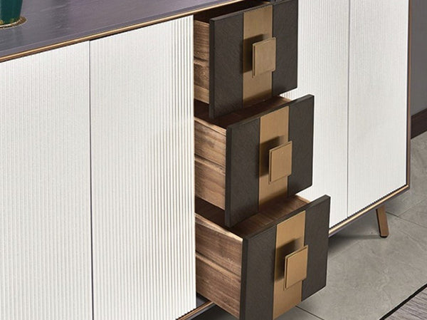 Massa Modern Sideboard Cabinet – MDF & Metal Storage Unit with Multi - Colour Finish (Grey, Blue, White) – Contemporary Storage Cabinet for Living Room, Dining Room & Hallway - Sleek Furniture