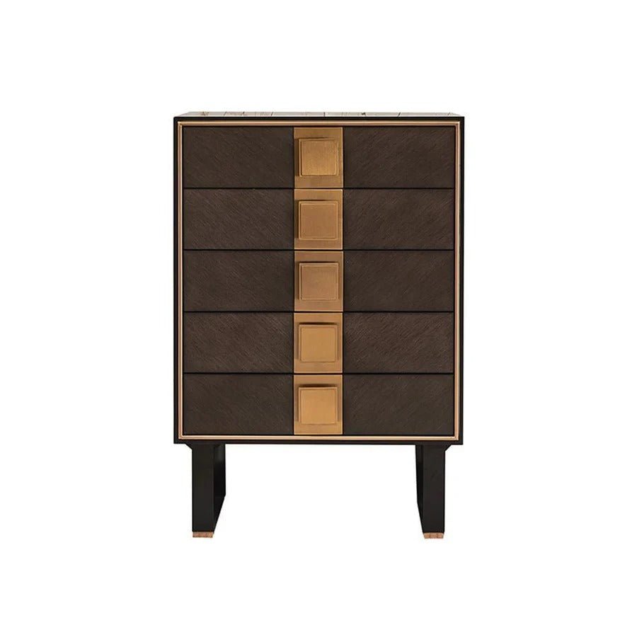Mavis Black & Gold Chest of Drawers with Modern Storage Design - Sleek Furniture