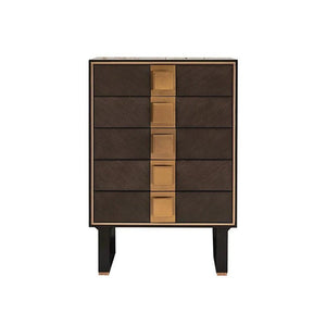 Mavis Black & Gold Chest of Drawers with Modern Storage Design - Sleek Furniture