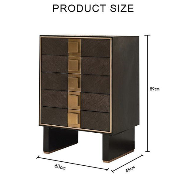 Mavis Black & Gold Chest of Drawers with Modern Storage Design - Sleek Furniture