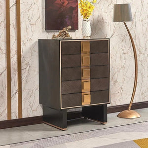 Mavis Black & Gold Chest of Drawers with Modern Storage Design - Sleek Furniture