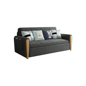 Mavis Two Seater Sofa Bed – Modern Convertible Sofa Couch Bed in Dark Grey Upholstered Linen with High Density Foam, Space Saving Pull Out Guest Bed for Living Room & Bedroom - Sleek Furniture