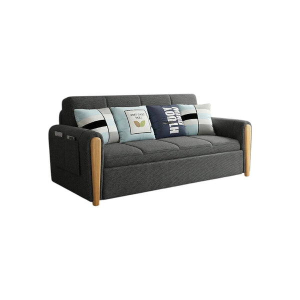 Mavis Two Seater Sofa Bed – Modern Convertible Sofa Couch Bed in Dark Grey Upholstered Linen with High Density Foam, Space Saving Pull Out Guest Bed for Living Room & Bedroom - Sleek Furniture