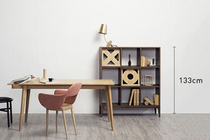 Maze Shelving Unit Bookcase in Rosewood & Oak – Modern Wooden Storage Display Shelf for Living Room, Office & Study - Sleek Furniture
