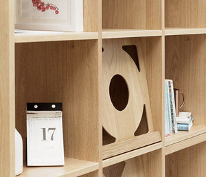Maze Shelving Unit Bookcase in Rosewood & Oak – Modern Wooden Storage Display Shelf for Living Room, Office & Study - Sleek Furniture