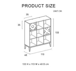 Maze Shelving Unit Bookcase in Rosewood & Oak – Modern Wooden Storage Display Shelf for Living Room, Office & Study - Sleek Furniture
