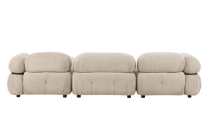 Mika 4-Module Corner Sofa in Beige | Spacious Modular Sofa with Black Legs