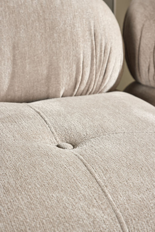 Mika 4-Module Corner Sofa in Beige | Spacious Modular Sofa with Black Legs