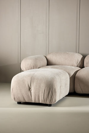 Mika 4-Module Corner Sofa in Beige | Spacious Modular Sofa with Black Legs