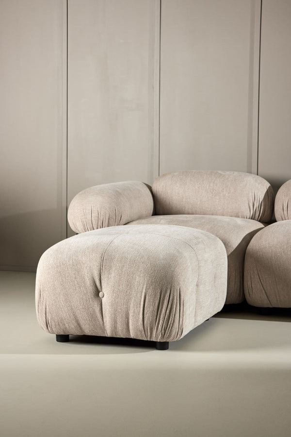 Mika 4-Module Corner Sofa in Beige | Spacious Modular Sofa with Black Legs