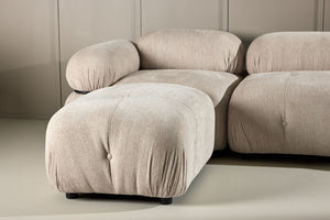 Mika 4-Module Corner Sofa in Beige | Spacious Modular Sofa with Black Legs