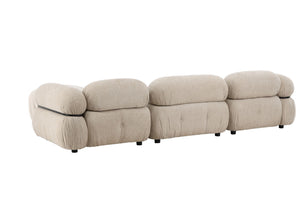 Mika 4-Module Corner Sofa in Beige | Spacious Modular Sofa with Black Legs