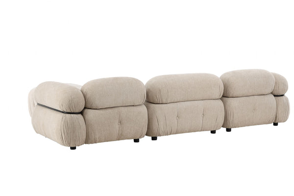 Mika 4-Module Corner Sofa in Beige | Spacious Modular Sofa with Black Legs