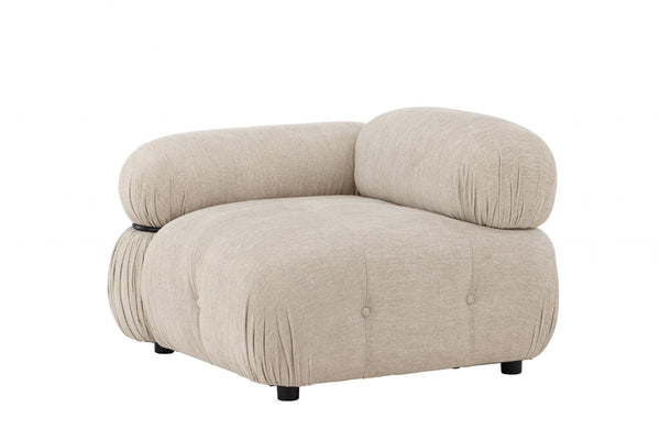 Mika 4-Module Corner Sofa in Beige | Spacious Modular Sofa with Black Legs